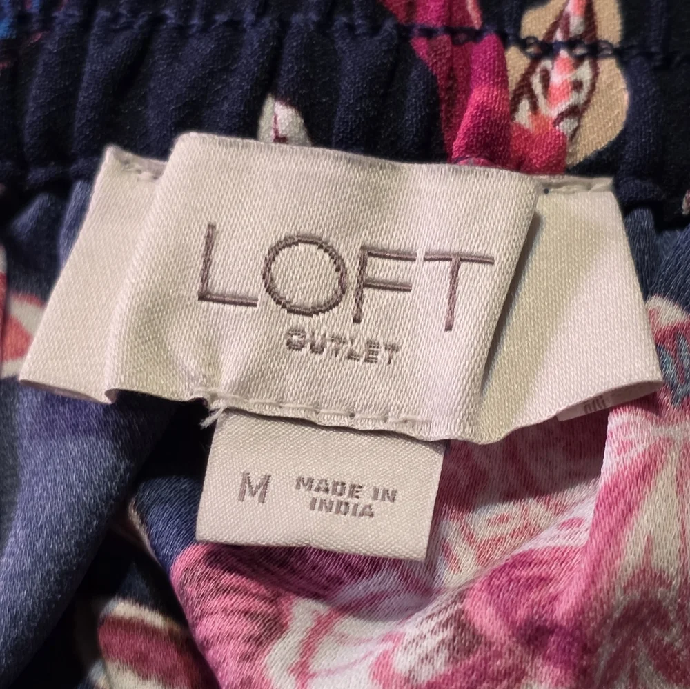 Loft Outlet Split Front Floral Skirt Navy Size M